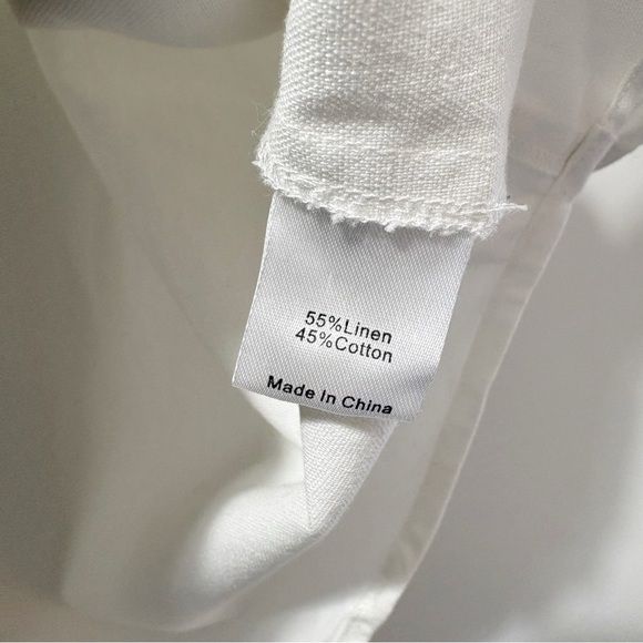 Tuckernuck White Linen Blend Sleeveless Top Vest Waistcoat Size Large Buttons Up - Picture 7 of 11